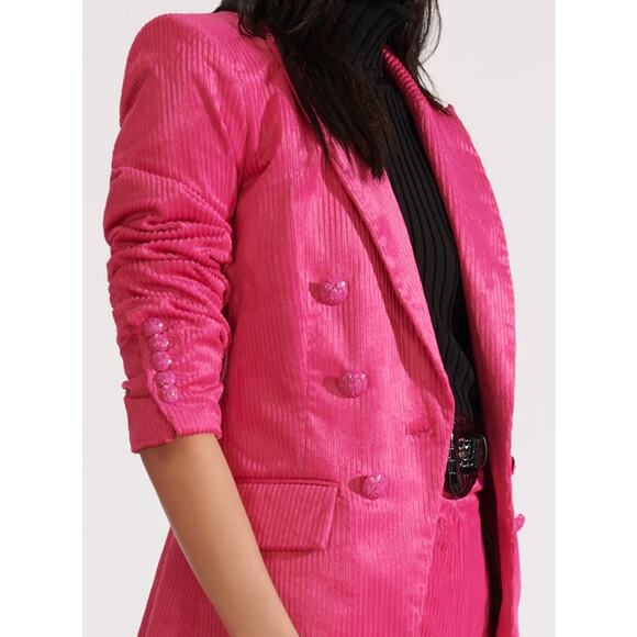 Veronica Beard Gaya Blazer Corduroy Miller‎ Hot Pink Size 2 Dickey Jacket - Picture 4 of 14